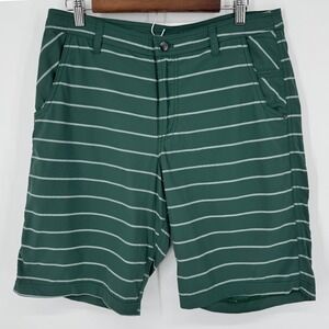 Lululemon Kahuna Men's 34‎ Athletic Green Striped Shorts Nylon Athletic Casual